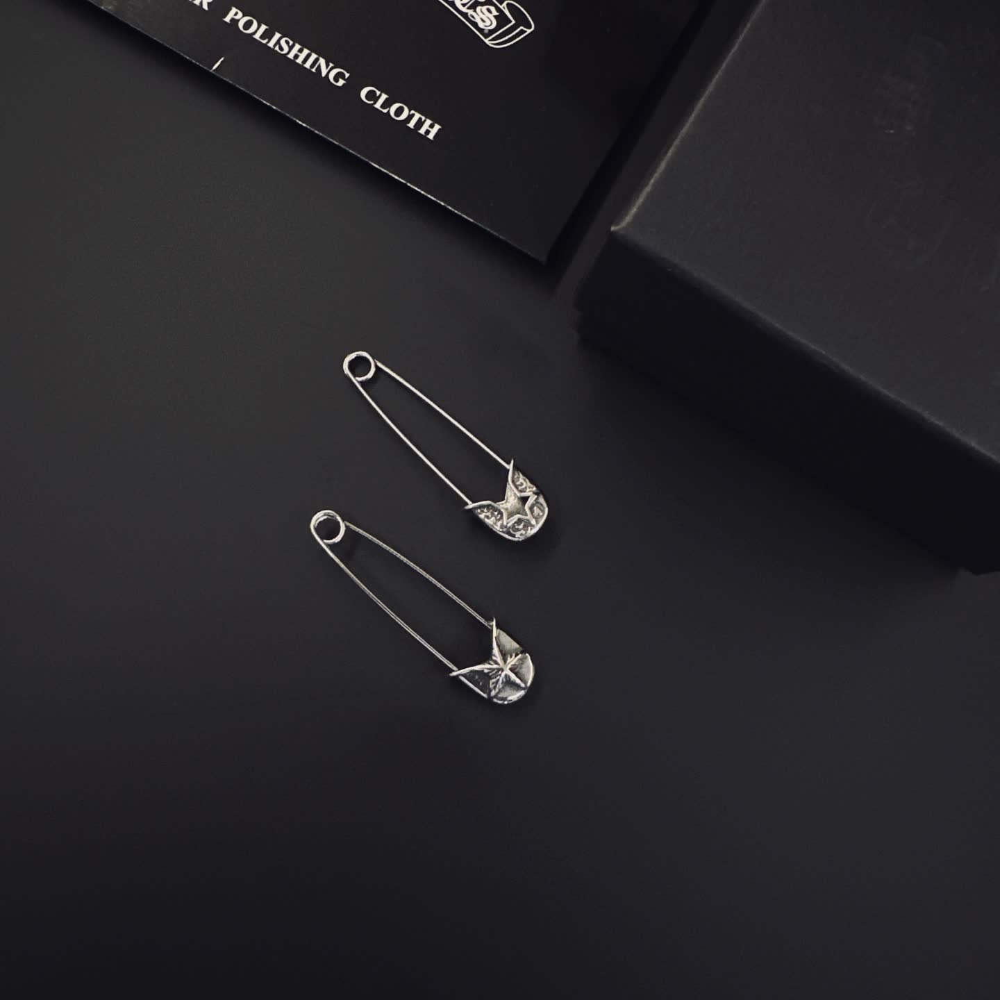 Chrome Hearts Silver Safety Pin Earrings
